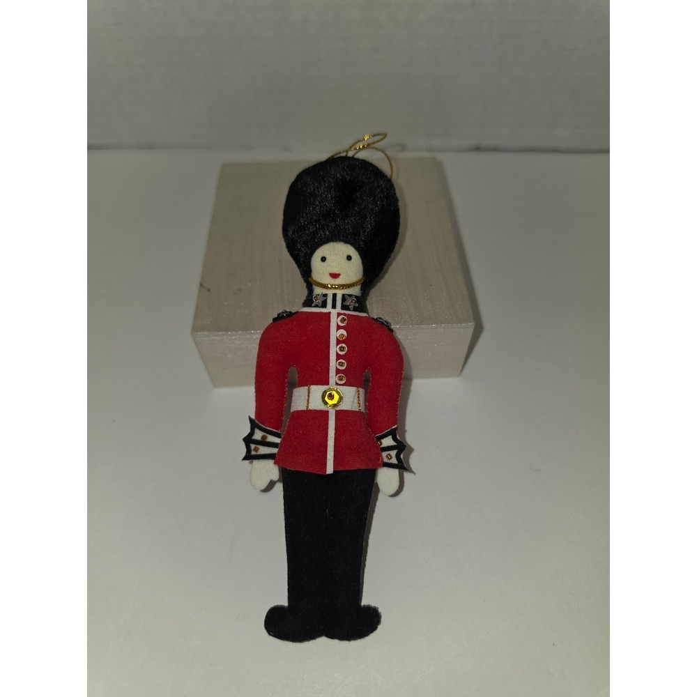 St. Nicolas Handmade Guardsman Christmas Decoration red felt uniform